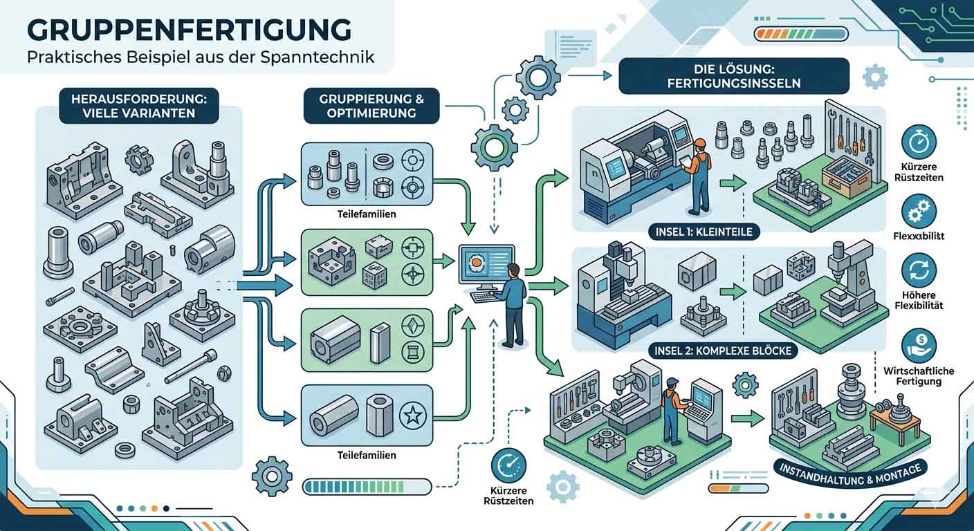 Gruppenfertigung: Beispiel & Spanntechnik