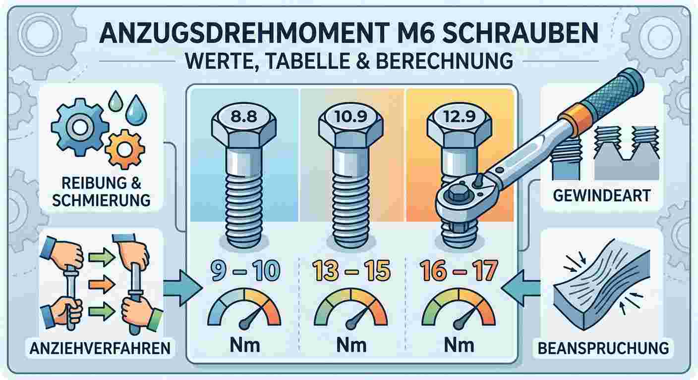 Anzugsdrehmoment Schrauben M6